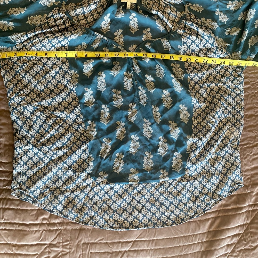 Joie Elegant Silk Blue Floral Women's Top M - Picture 7 of 10